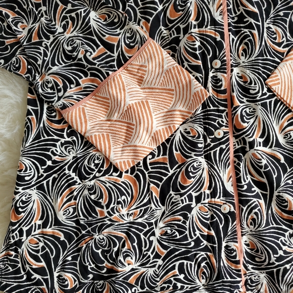 Anthropologie Mixed Print Pajama Lounge Top Size Small NWT - Picture 6 of 14